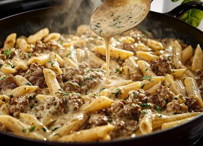 One-Pot Creamy Beef Pasta