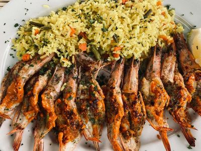 Sizzling Rice Prawns