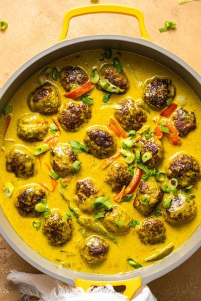 Jerk Meatballs in Coconut Curry Sauce
